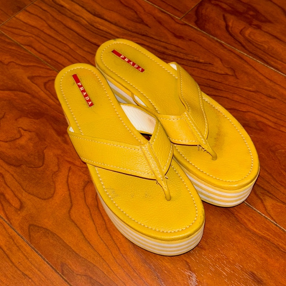 Prada platform flip flops